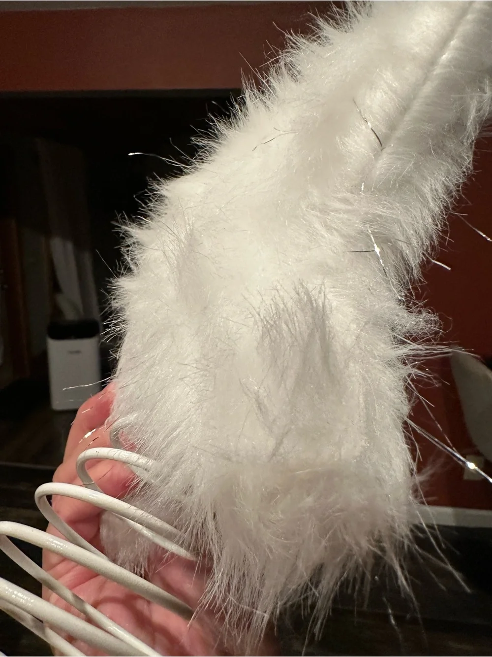 White Star Tree Topper - Fluffy Feather Holiday Decoration